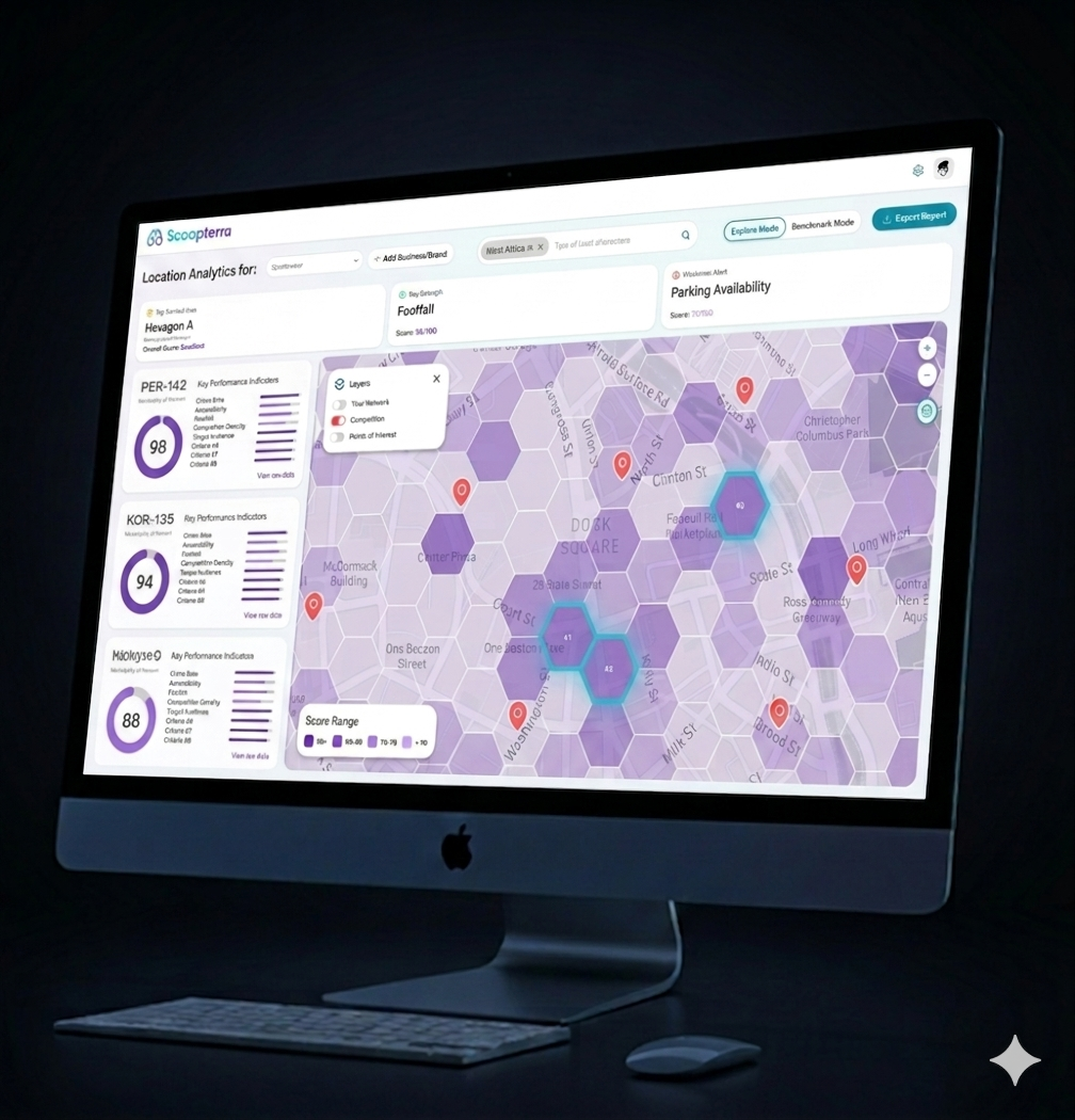The Scoopterra map analysis on a tablet